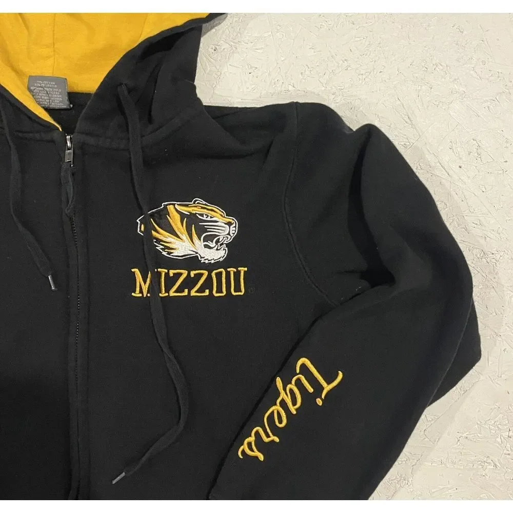 Stadium Missouri Mizzou Tigers Full Zip Jacket Womens‎ Small Black Yellow